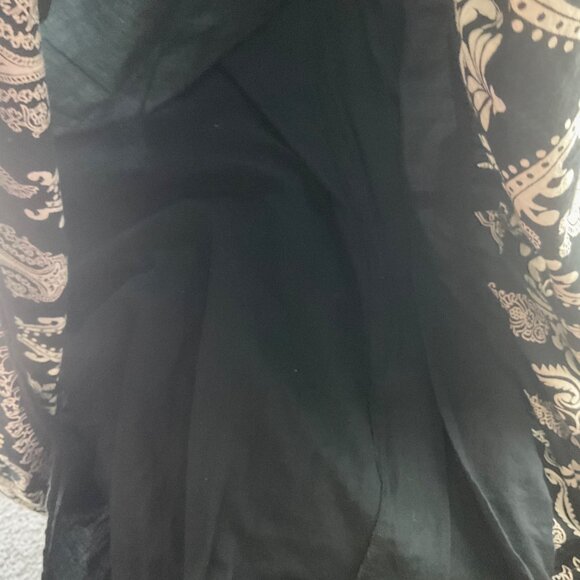 VTG Venezia Sz 18/20 Black Paisley Tiered Maxi Skirt Cotton Made India Boho - Picture 9 of 10